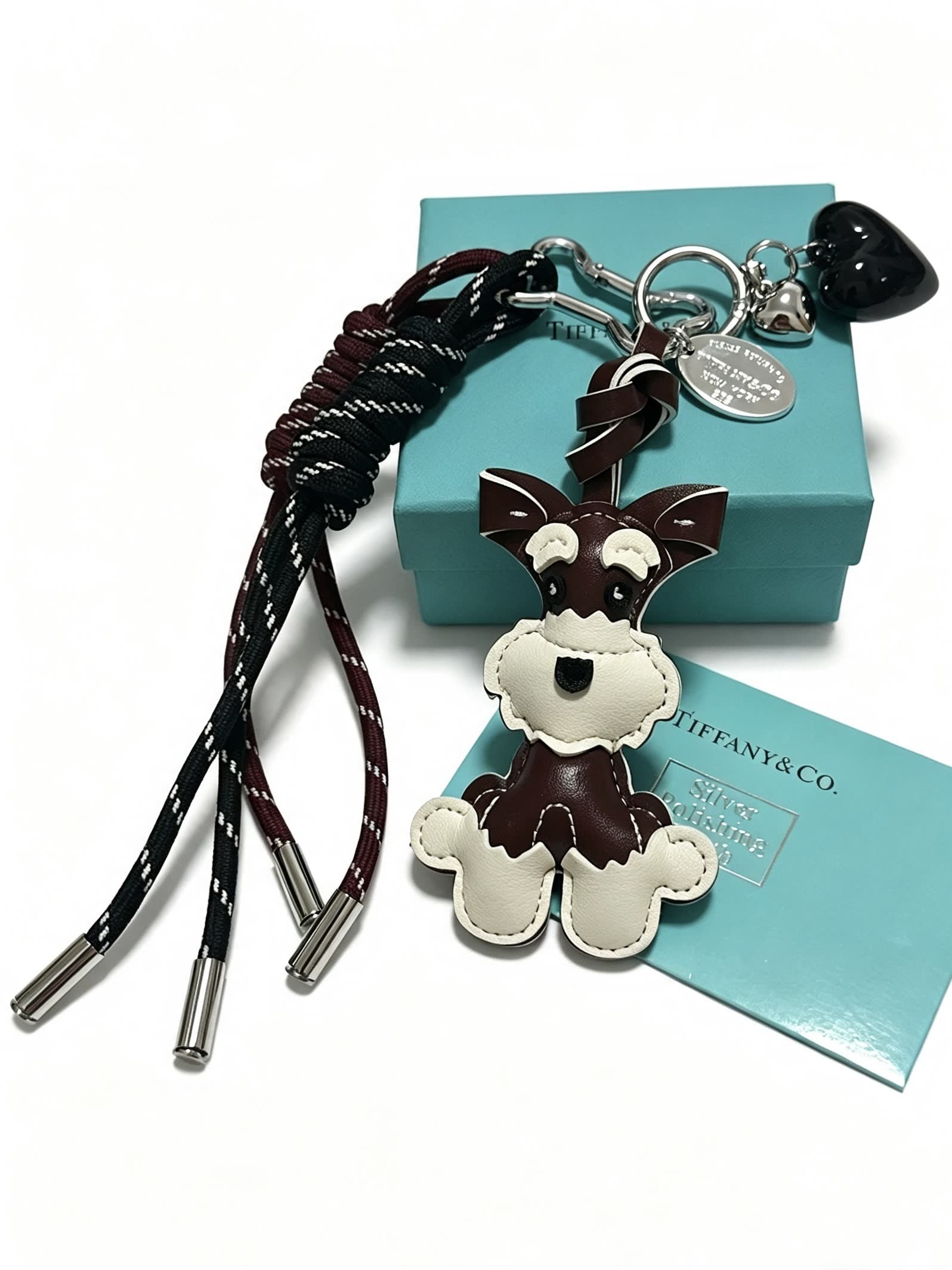 Tiffany & Co. Leather Dog Charm Keychain